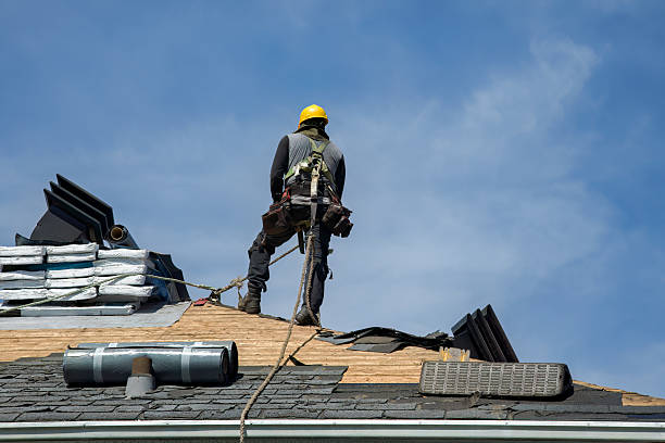 Professional Gutter Installation technician working in Falmouth, MA